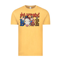 Vintage Mustard Western Star Spangled Baby Cow Vintage Tee - LillyAllenDesigns