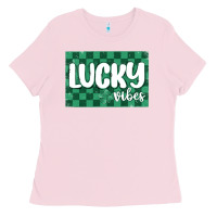 Bubblegum Pink lucky vibes Ladies Tee - MaliasSmallBusiness