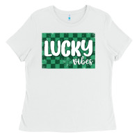 White lucky vibes Ladies Tee - MaliasSmallBusiness