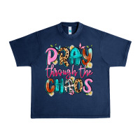 Navy pray through the chaos Urban Heavy Tee - Artiststas