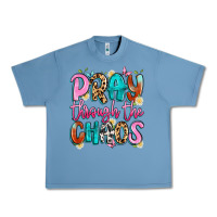 Pebble Blue pray through the chaos Urban Heavy Tee - Artiststas