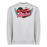 Heather Grey American babe Heavyweight Sweatshirt - HowdyJamesFarm