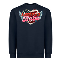 Navy American babe Heavyweight Sweatshirt - HowdyJamesFarm