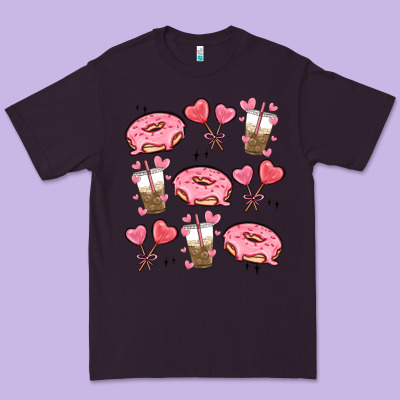 Valentines Day Doodles Premium Tee Designed By Maliassmallbusiness