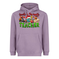 Lavender Santa's Favorite Teacher Heavyweight Hoodie - FaDigitalArtStudio
