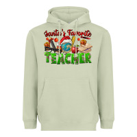 Matcha Santa's Favorite Teacher Heavyweight Hoodie - FaDigitalArtStudio