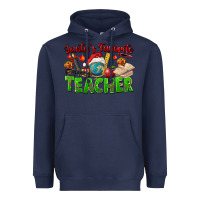 Navy Santa's Favorite Teacher Heavyweight Hoodie - FaDigitalArtStudio