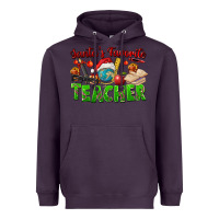 Plum Santa's Favorite Teacher Heavyweight Hoodie - FaDigitalArtStudio