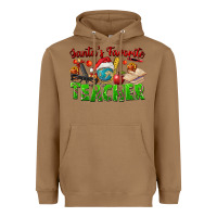 Toasted Coconut Santa's Favorite Teacher Heavyweight Hoodie - FaDigitalArtStudio