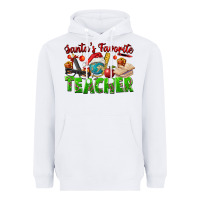 White Santa's Favorite Teacher Heavyweight Hoodie - FaDigitalArtStudio