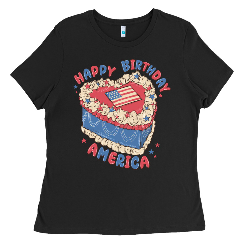 Happy Birthday America Ladies Tee by MaliasSmallBusiness | Teevron