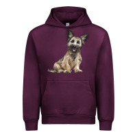Mauve Wine Skye Terrier Dog Illustrations Urban Hoodie - LillyAllenDesigns