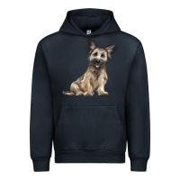 Navy Skye Terrier Dog Illustrations Urban Hoodie - LillyAllenDesigns