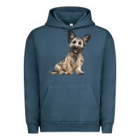 Pigment Midnight Navy Skye Terrier Dog Illustrations Urban Hoodie - LillyAllenDesigns