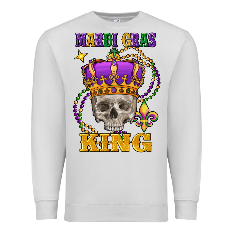 Skull Mardi Gras King Premium Sweatshirt by FaDigitalArtStudio | Teevron