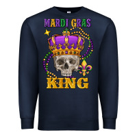 Navy skull mardi gras king Premium Sweatshirt - FaDigitalArtStudio