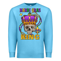 Ocean Blue skull mardi gras king Premium Sweatshirt - FaDigitalArtStudio