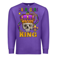 Purple skull mardi gras king Premium Sweatshirt - FaDigitalArtStudio