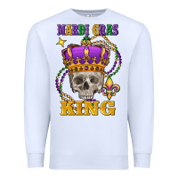 White skull mardi gras king Premium Sweatshirt - FaDigitalArtStudio