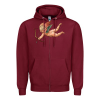 Burgundy cupid olivia Zipper Hoodie - OliviaCreatesArt