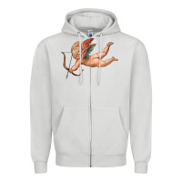 Dove Grey cupid olivia Zipper Hoodie - OliviaCreatesArt