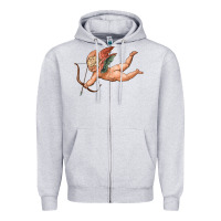 Heather Grey cupid olivia Zipper Hoodie - OliviaCreatesArt