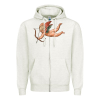 Oatmeal Heather cupid olivia Zipper Hoodie - OliviaCreatesArt