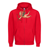 Red cupid olivia Zipper Hoodie - OliviaCreatesArt