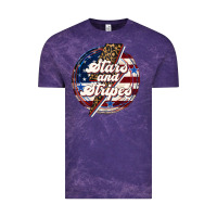 Cloud Purple Western Stars and Stripes 4th of July Vintage Tee - LillyAllenDesigns