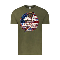 Vintage Olive Western Stars and Stripes 4th of July Vintage Tee - LillyAllenDesigns