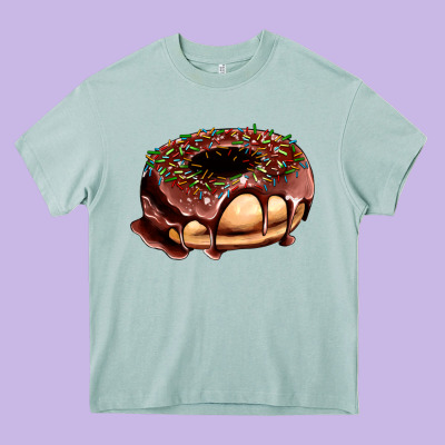 Chocolate Donut With Candies Heavy Core Tee Designed By Adodesignshop