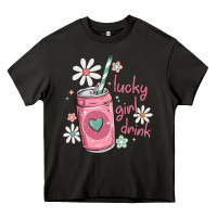 Asphalt lucky girl drink Heavy Core Tee - MaliasSmallBusiness
