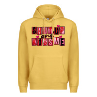 Antique Gold Shut up and kiss me Premium Hoodie - FaDigitalArtStudio