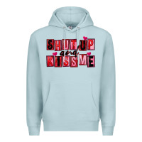 Blue Mist Shut up and kiss me Premium Hoodie - FaDigitalArtStudio