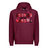 Burgundy Shut up and kiss me Premium Hoodie - FaDigitalArtStudio