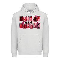 Dove Grey Shut up and kiss me Premium Hoodie - FaDigitalArtStudio