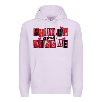 Lilac Shut up and kiss me Premium Hoodie - FaDigitalArtStudio