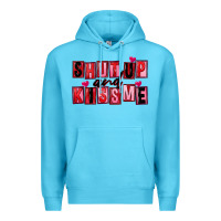 Ocean Blue Shut up and kiss me Premium Hoodie - FaDigitalArtStudio