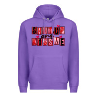 Purple Shut up and kiss me Premium Hoodie - FaDigitalArtStudio