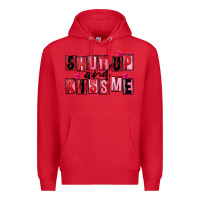 Red Shut up and kiss me Premium Hoodie - FaDigitalArtStudio