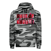 Slate Camo Shut up and kiss me Premium Hoodie - FaDigitalArtStudio