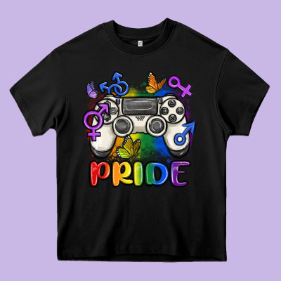 Gaymer Pride Heavy Core Tee Designed By Maliassmallbusiness