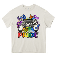 Cream gaymer pride Heavy Core Tee - MaliasSmallBusiness