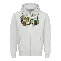 Dove Grey us army coffee cups Zipper Hoodie - OliviaCreatesArt