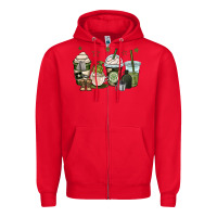 Red us army coffee cups Zipper Hoodie - OliviaCreatesArt