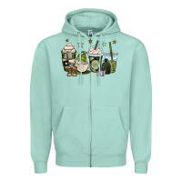Seafoam us army coffee cups Zipper Hoodie - OliviaCreatesArt