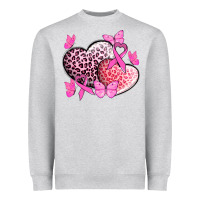 Heather Grey Cancer hearts Cancer Awaneress Heavyweight Sweatshirt - HowdyJamesFarm