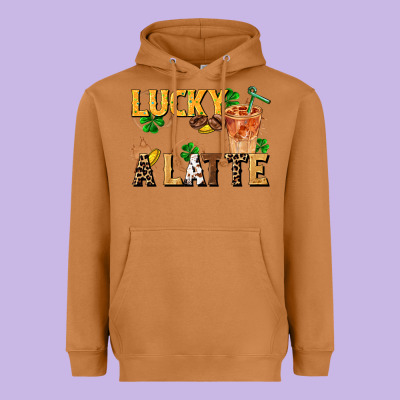 Lucky A Latte Heavyweight Hoodie Designed By Fadigitalartstudio