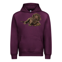 Mauve Wine Sussex Spaniels llustrations Urban Hoodie - LillyAllenDesigns