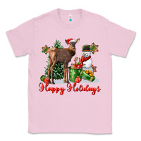 Bubblegum Pink happy holidays baby deer Classic Tee - LillyAllenDesigns